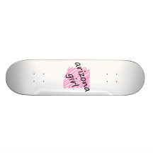 Arizona Girl with Scribbled Arizona Map Custom Skateboard