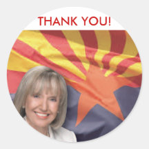 Arizona Governor Jan Brewer Round Stickers