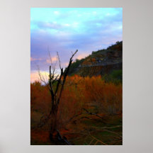 Arizona Sunset at the Gila River Posters