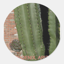 ARJIZONA CACTUS AND FLOWERS ROUND STICKERS