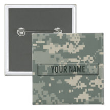 Army ACU Camouflage (Customisable) Pinback Buttons