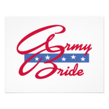 Army Bride T-shirts and Gifts Personalized Invites