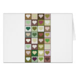 Army camouflage colour Heart pattern Cards