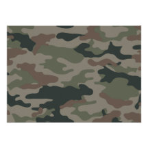 Army Camouflage in Green and Brown Military Custom Invitation