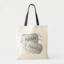 Army Fiancee Dog Tags Canvas Bag