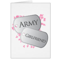 Army Girlfriend Dog Tags Cards