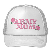 Army Mum Pink Roses Mesh Hats