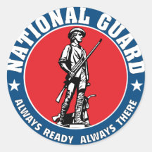 Army National Guard Minuteman Logo Round Sticker