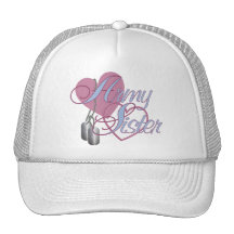 Army Sister Hearts N Dog Tags Trucker Hat