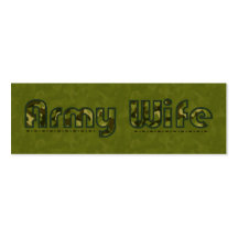 Army wife camouflage bookmark business card templates