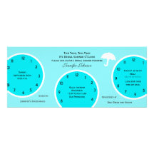 Around the Clock Bridal Shower Invitation Blue