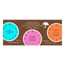 Around the Clock Bridal Shower Invitation Brown