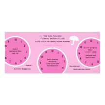 Around the Clock Bridal Shower Invitation Pink