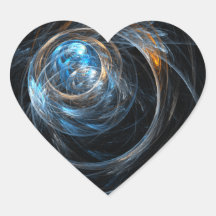 Around the World Abstract Art Heart Sticker