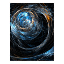 Around the World Abstract Art Postcard