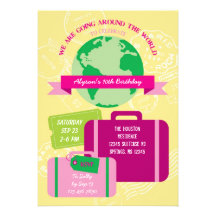 Around The World Invitation