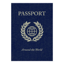 around the world : passport custom invitations