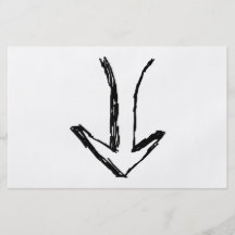Arrow Pointing Down. Black and White. Personalised Flyer