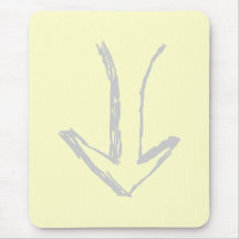 Arrow Pointing Down Grey and Cream. Mousemats