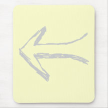 Arrow Pointing Left. Grey and Cream. Mouse Pads
