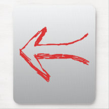 Arrow Pointing Left. On Grey. Mouse Pads
