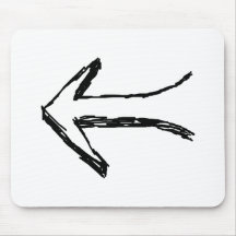 Arrow Pointing to the Left. Black. Mousepad