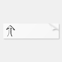 Arrow Pointing Up. Black and White. Bumper Sticker