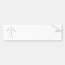 Arrow Pointing Up. Grey on White. Bumper Sticker