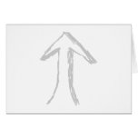 Arrow Pointing Up. Grey on White. Greeting Card