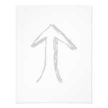 Arrow Pointing Up. Grey on White. Custom Announcements