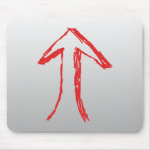 Arrow Pointing Up. On Grey. Mouse Mats