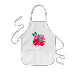 Art Apron: Tropical Hibiscus Flowers. Kids White aprons