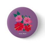 Art Badge Button: Hibiscus Purple buttons