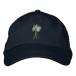 Art Cap: Flower Bunch. Cornish White Moon Daisies embroidered hats