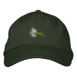 Art Cap: Flower Bunch. White Daisies embroidered hats