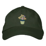 Art Cap: Yellow Pansies in a Pot embroidered hats