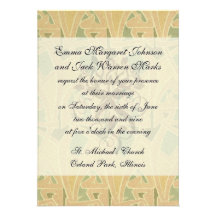 art deco art nouveau geometric pattern custom invitation