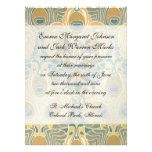 art deco art nouveau peacock pattern art custom invitation
