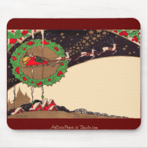 Art Deco Christmas Santa Mouse Pad