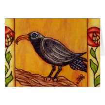 Art Deco Crow Notecard