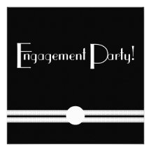 Art Deco Engagement  Party Invitation
