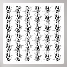 Art Deco Feathery Pattern Poster