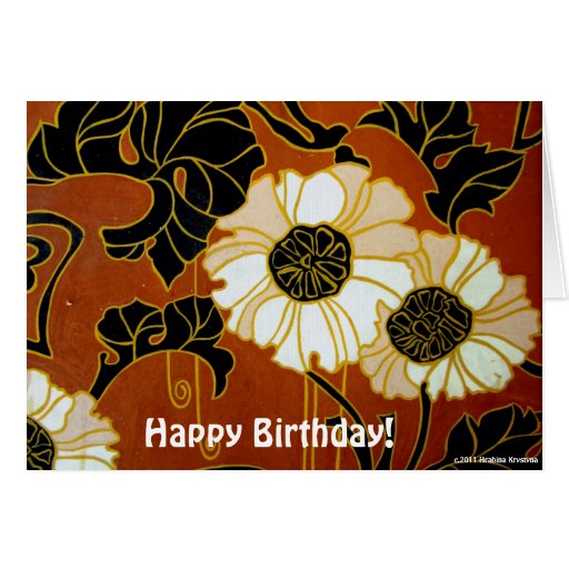 ART DECO FLORAL HAPPY BIRTHDAY! CARDS Zazzle