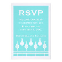 Art Deco Floral RSVP Card Personalized Invitations
