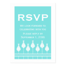 Art Deco Floral RSVP Postcard