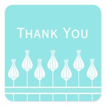 Art Deco Floral Thank You Wedding Envelope Seals Stickers