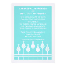 Art Deco Floral Wedding Invitation
