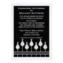 Art Deco Floral Wedding Invitation