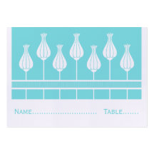 Art Deco Floral Wedding Place Card Business Cards