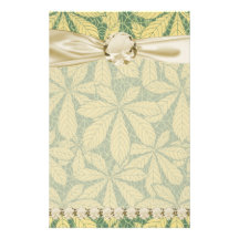 art deco nature leaves foliage pattern art customized stationery